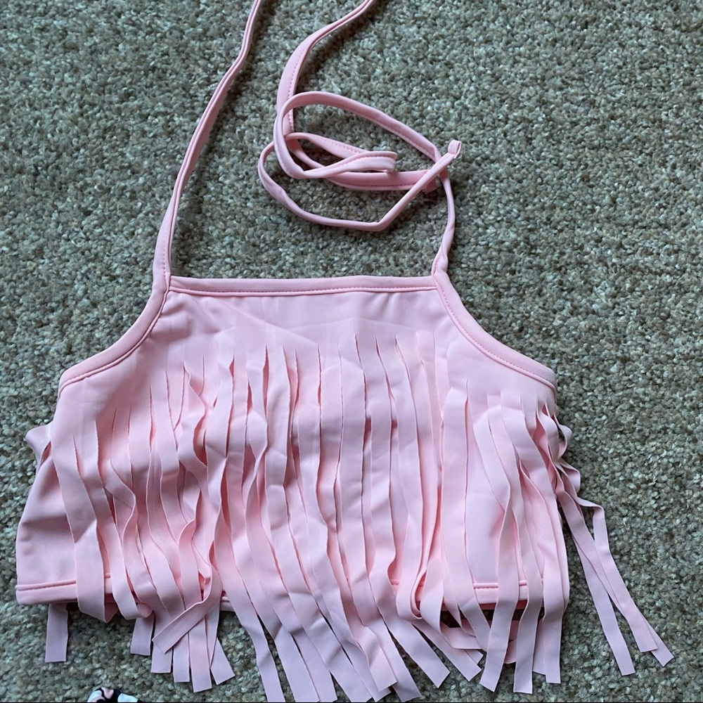 Fringe Blush Leopard Swimming Bathing Suit 7/8